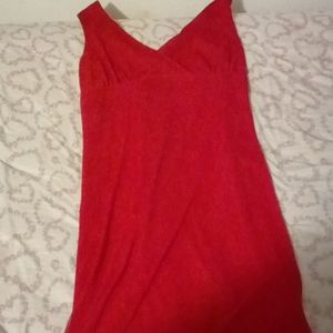 Red dress with a train